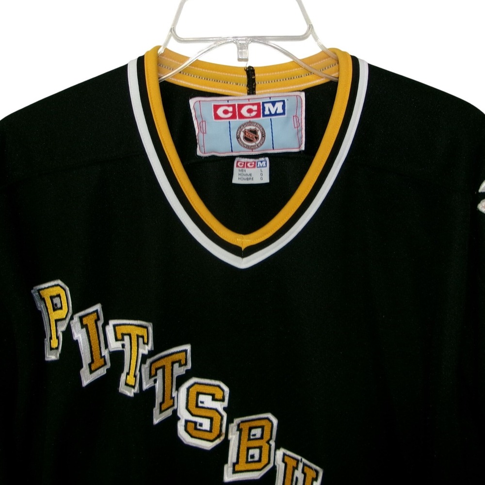 Vintage CCM NHL Pittsburgh Penguins Black Jersey Maska Men's Large - Picture 2 of 5